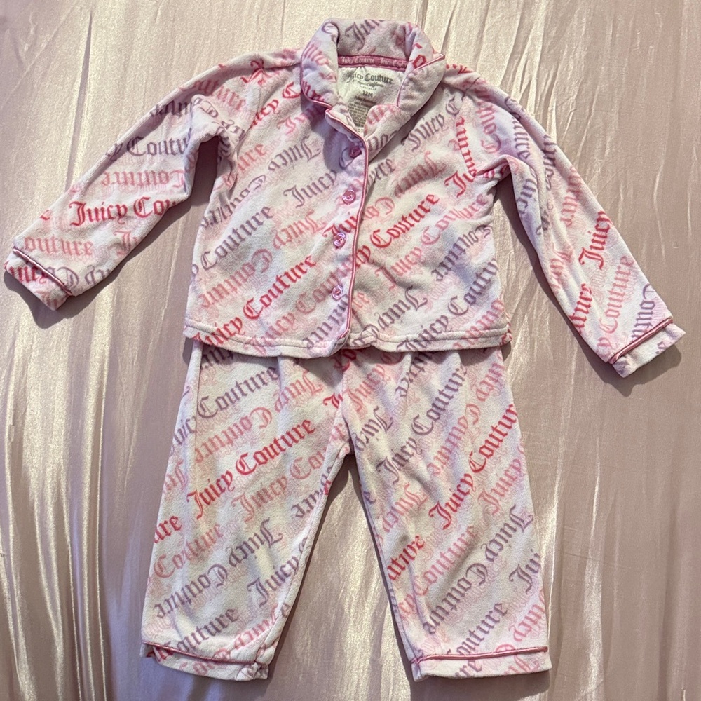 Juicy Couture Kids Pajama Set with Pink and Red Logo